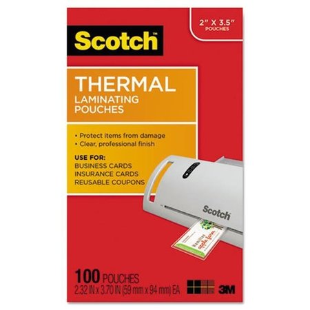 3M 3M & Commercial Tape Div TP5851100 Business Card Size Thermal Laminating Pouches; 5 mil. TP5851100
